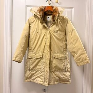 Fila Faux Fur-Lined Parka Coat  Beige